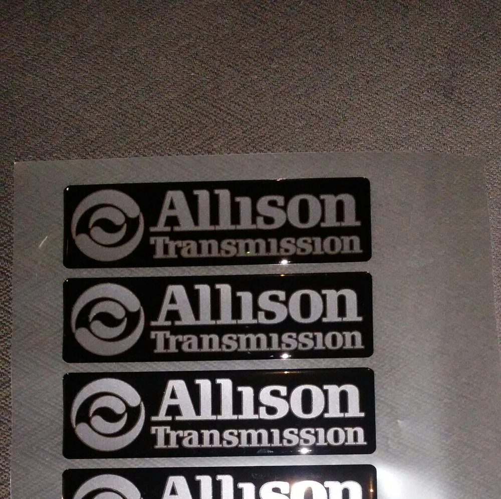 Lot of 2 Rubber Foil Allison Transmission Decals